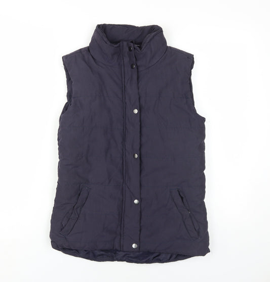 Red Fleece Women's Blue Padded Gilet Casual UK 8