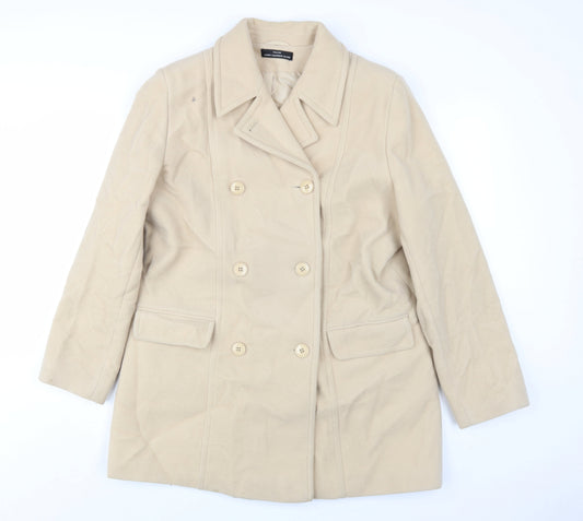 Womens UK Size 14 BHS Beige Pea Coat
