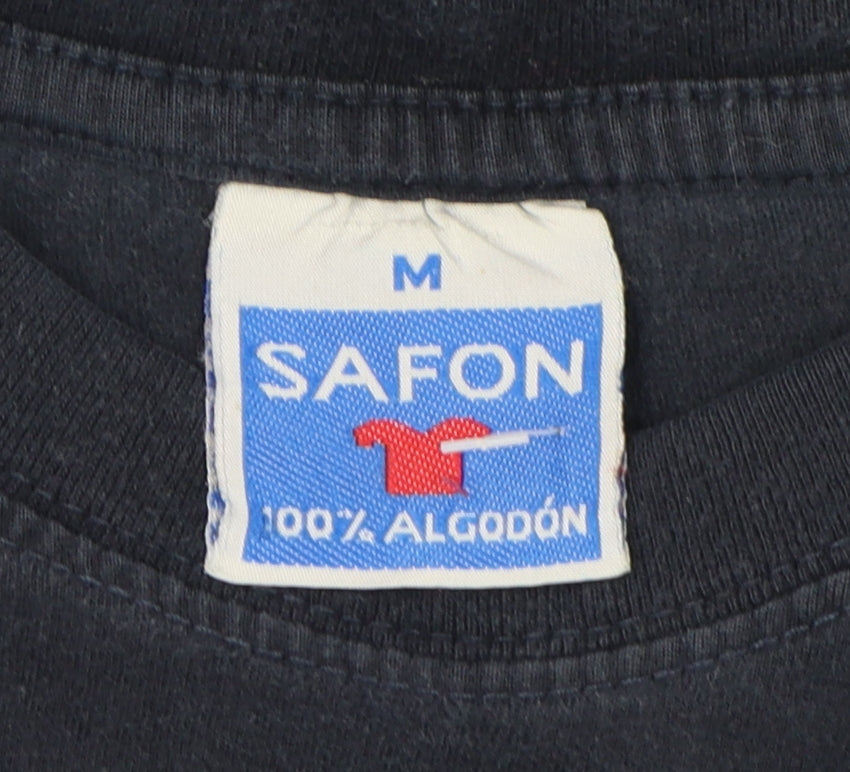 Safon Unisex Black Embroidered T-Shirt M
