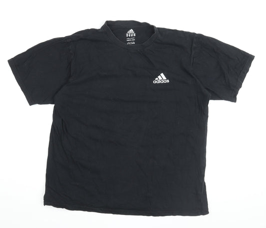 Additional front view of Adidas Men's Black Crew Neck T-Shirt Medium