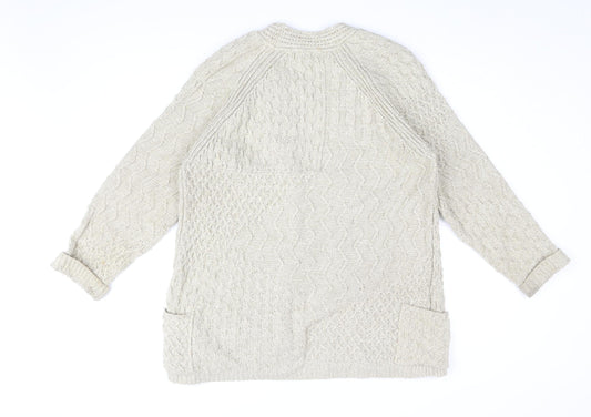 Womens UK Size 10 NEXT Beige Cardigan Jumper