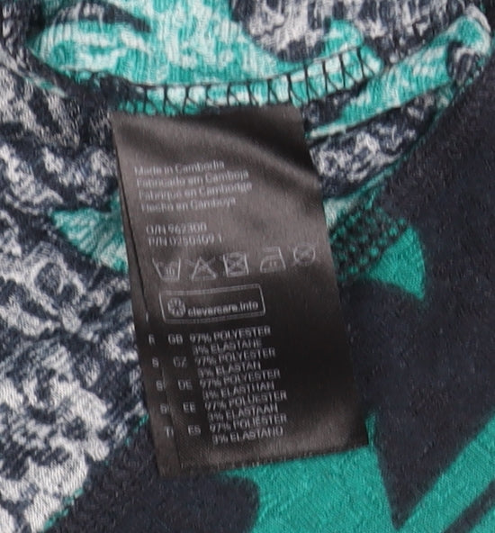 Womens UK Size 10 H&M Green Tunic Blouse