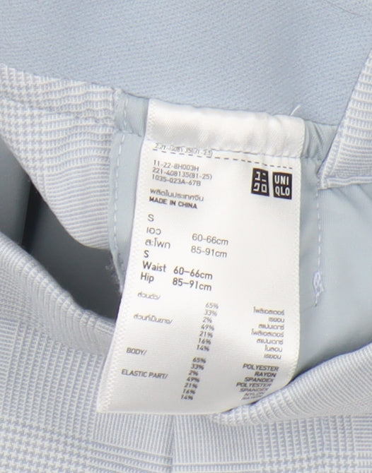 Womens UK Size S Uniqlo Regular Fit Dress Pants Blue Trousers