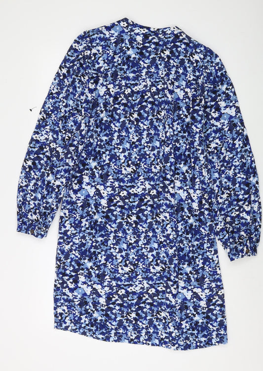 Marks and Spencer Women's Blue Camouflage Shirt Dress
