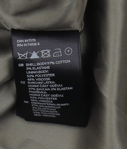 H&M Women's Green Suit Jacket Size 10 Regular Fit