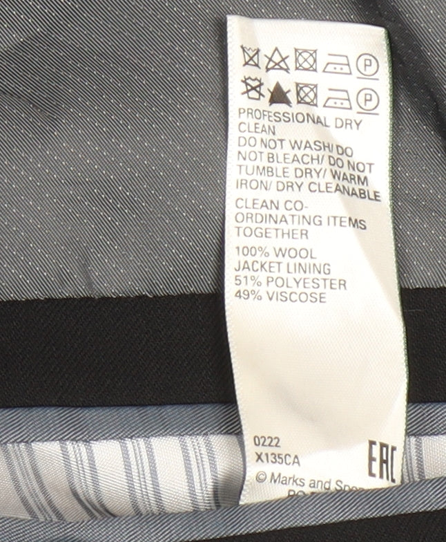Mens UK Size 44 Marks and Spencer Regular Black Suit Jacket