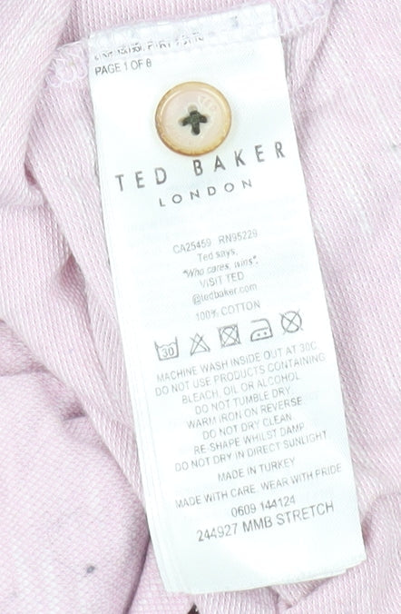 Womens UK Size 2 Ted Baker Pink Basic T-Shirt