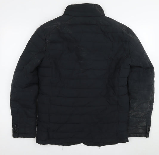 Zara Men's Black M Puffer Jacket, Casual Winter Style