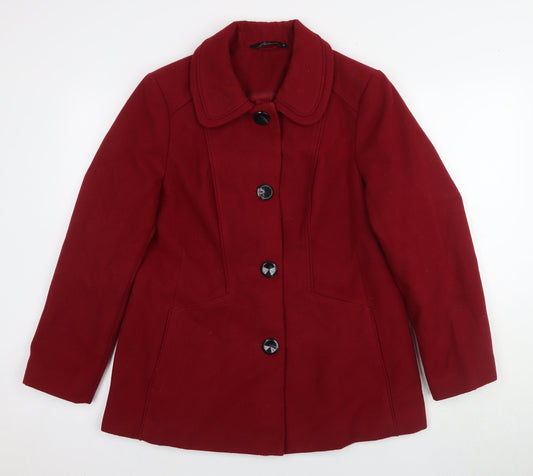 Bonmarché BN Collection Women's Red Mid-Length Coat Size 14