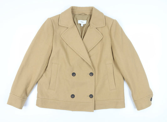 Womens UK Size 14 Marks and Spencer Beige Pea Coat