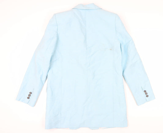 Zara Women's Blue Linen Blazer Size 8