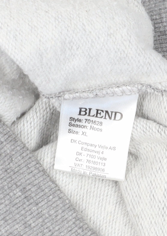 Mens UK Size XL Blend Grey Full Zip Hoodie
