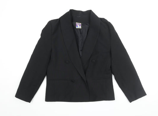 Additional front view of C&A Women's Black Blazer, size 10, Double Breasted