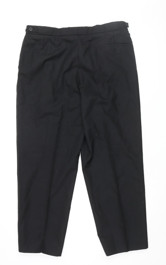 Mens UK Size 36 Berwin & Berwin Classic Fit Dress Pants Black Trousers