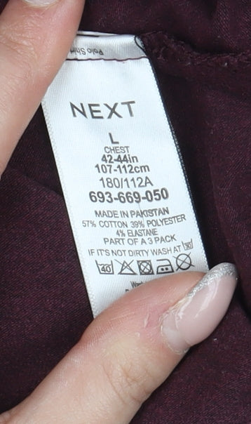 Next Men's Brown Polo Shirt L Short Sleeve Casual