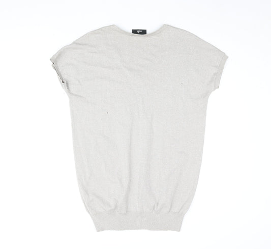 Womens UK Size S Wallis Beige Basic T-Shirt