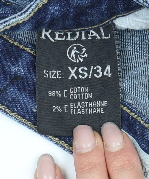 Redial Women's Blue Skinny Distressed Jeans XS
