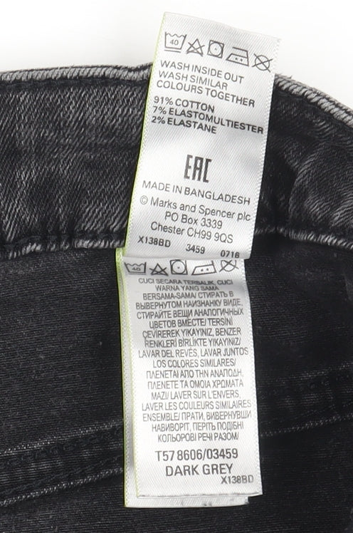 Womens UK Size 8 Marks and Spencer Regular Fit Skinny Grey Jeans