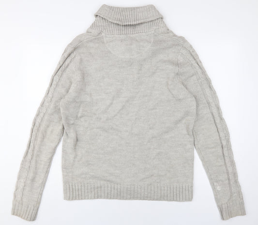 Industrialize Men's Grey M Cable-Knit Pullover Jumper