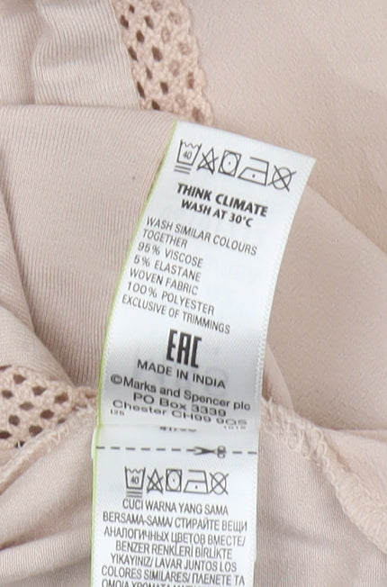 Womens UK Size 14 Marks and Spencer Beige Basic Blouse