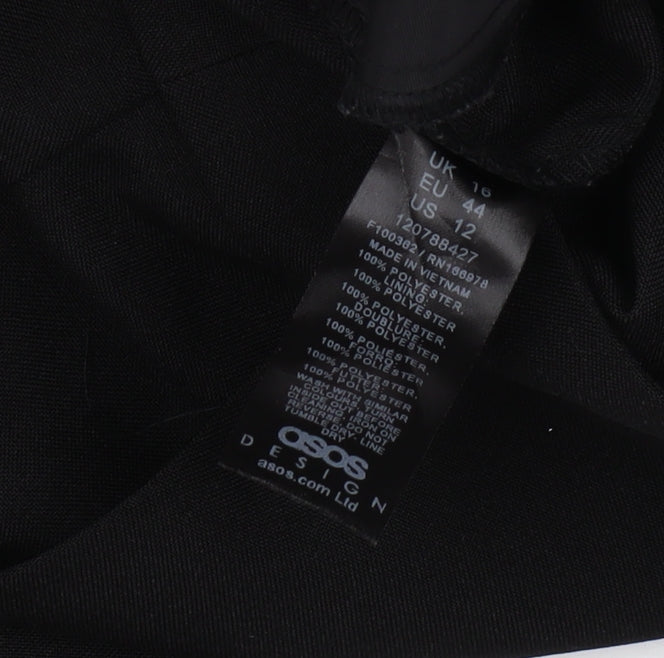 ASOS DESIGN Women's Black Cropped Trousers, Size 16