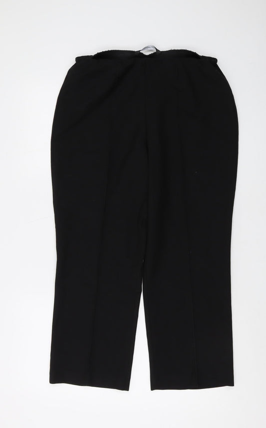Womens UK Size 12 Bonmarché Regular Fit Straight Black Trousers
