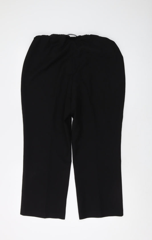 Womens UK Size 12 Bonmarché Regular Fit Straight Black Trousers