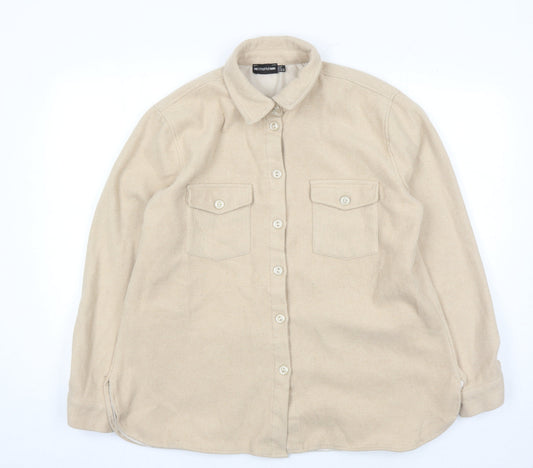 Womens UK Size 10 PRETTYLITTLETHING Beige Basic Jacket