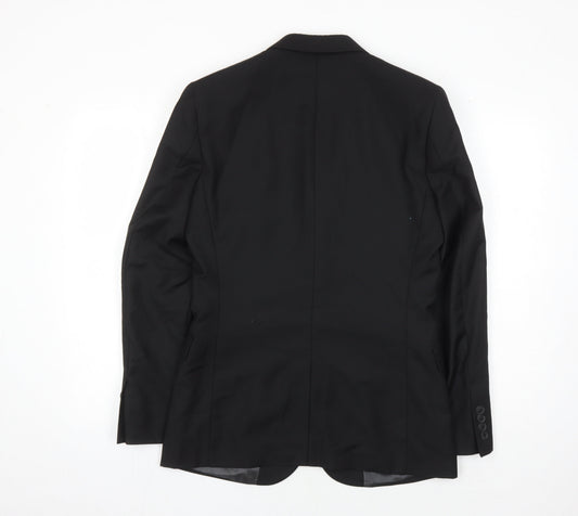 Mens UK Size 36 Topman Regular Black Suit Jacket