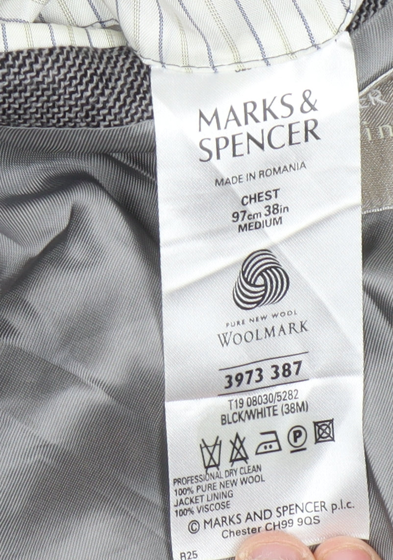 Mens UK Size 38 Marks and Spencer Regular Grey Suit Jacket