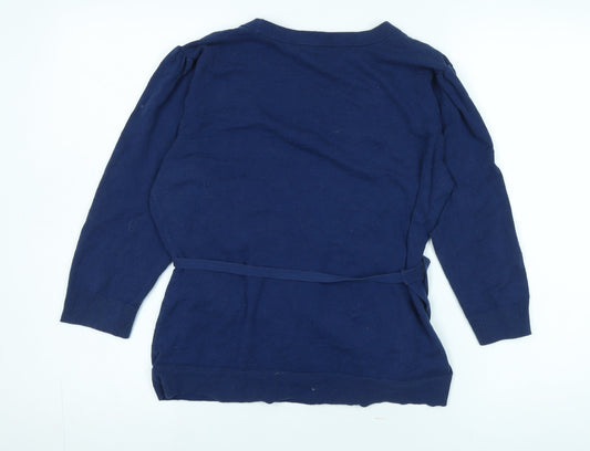 Womens UK Size L Gap Blue Wrap Jumper