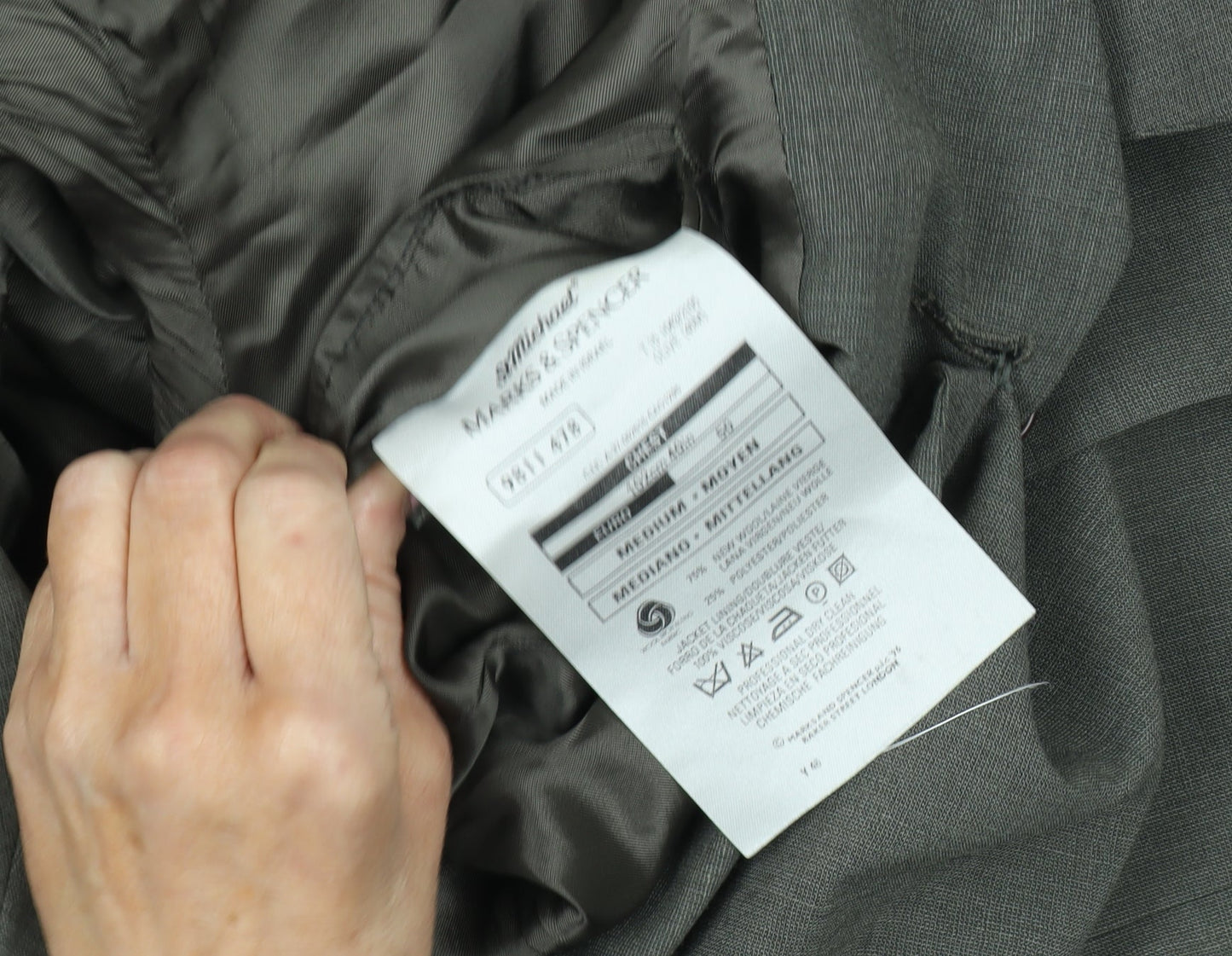 Mens UK Size 40 Marks and Spencer Regular Grey Suit Jacket