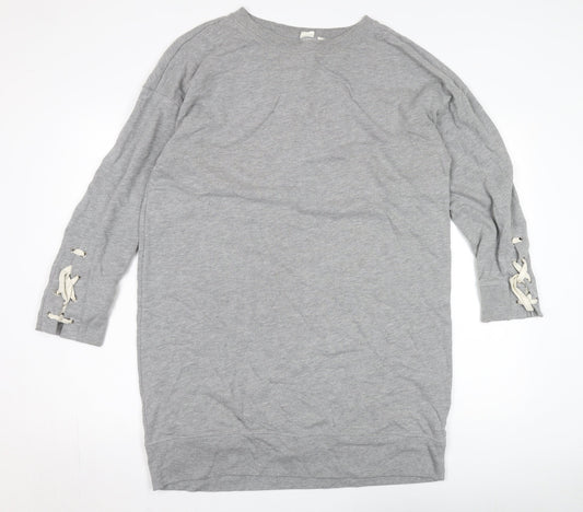 Gap Women's Grey L Pullover Lace-Up Sweatshirt