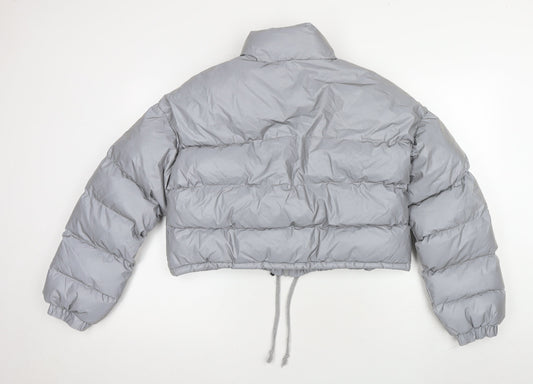 Womens UK Size 12 PRETTYLITTLETHING Grey Puffer Jacket