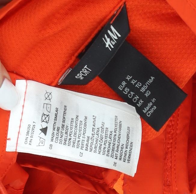 Mens UK Size 2XL H&M Orange Windbreaker Coat