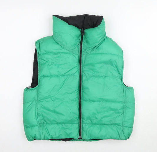 Womens UK Size XS Zara Green Puffer Jacket