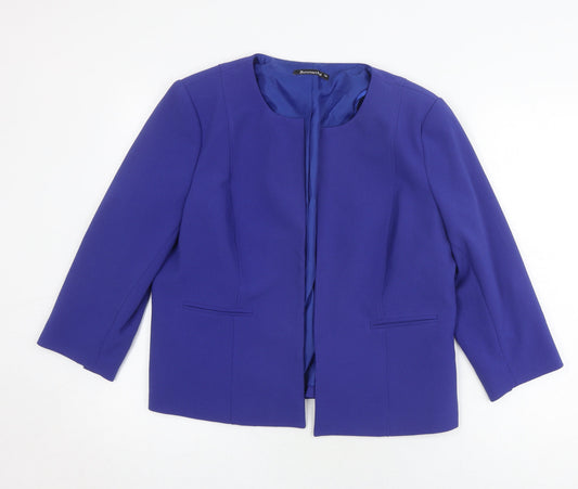 Womens UK Size 16 Bonmarché Regular Blue Suit Jacket