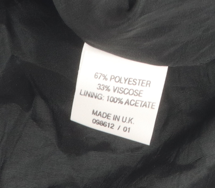 Womens UK Size 10 Wallis Black Overcoat