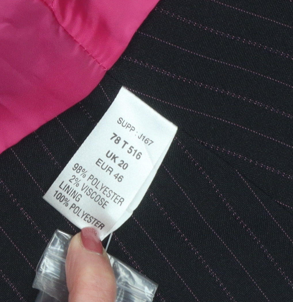 Kaleidoscope Women's Pinstripe Suit Jacket Black Size 20