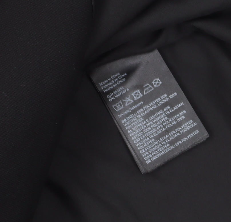 H&M Women's Black Suit Jacket, Size 12, Double-Breasted