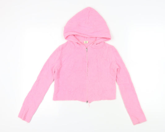 Womens UK Size 12 Urban Outfitters Pink Full Zip Jumper