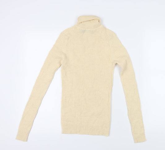 Brave Soul Women's Beige Roll Neck Jumper Size S