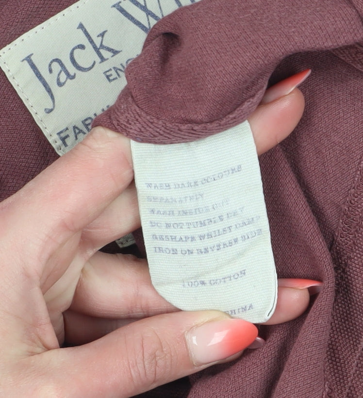 Brand and care label for Jack Wills unisex red xs polo shirt