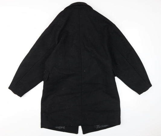 Womens UK Size 12 H&M Black Overcoat