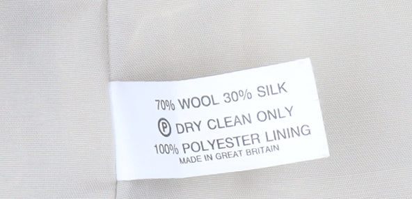 Additional view of Equorian Beige Two-Button Wool Silk Blazer -, size 16