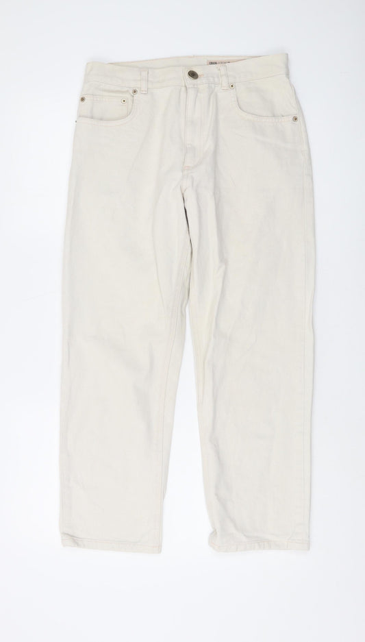 Mens UK Size 28 ASOS Regular Fit Straight Ivory Jeans