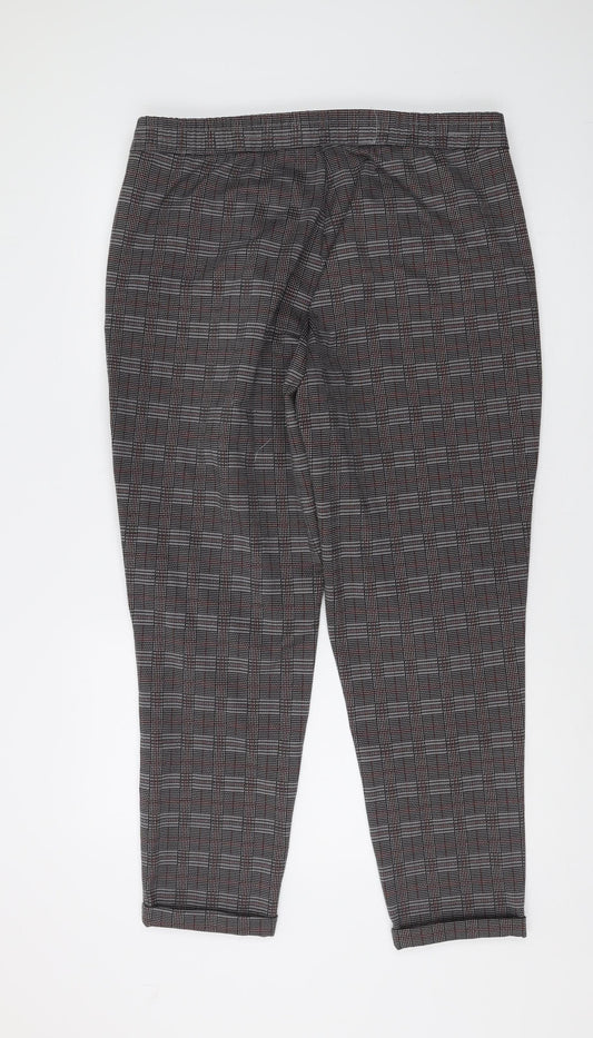 Jacqueline de Yong Women's Black Checked Trousers XL