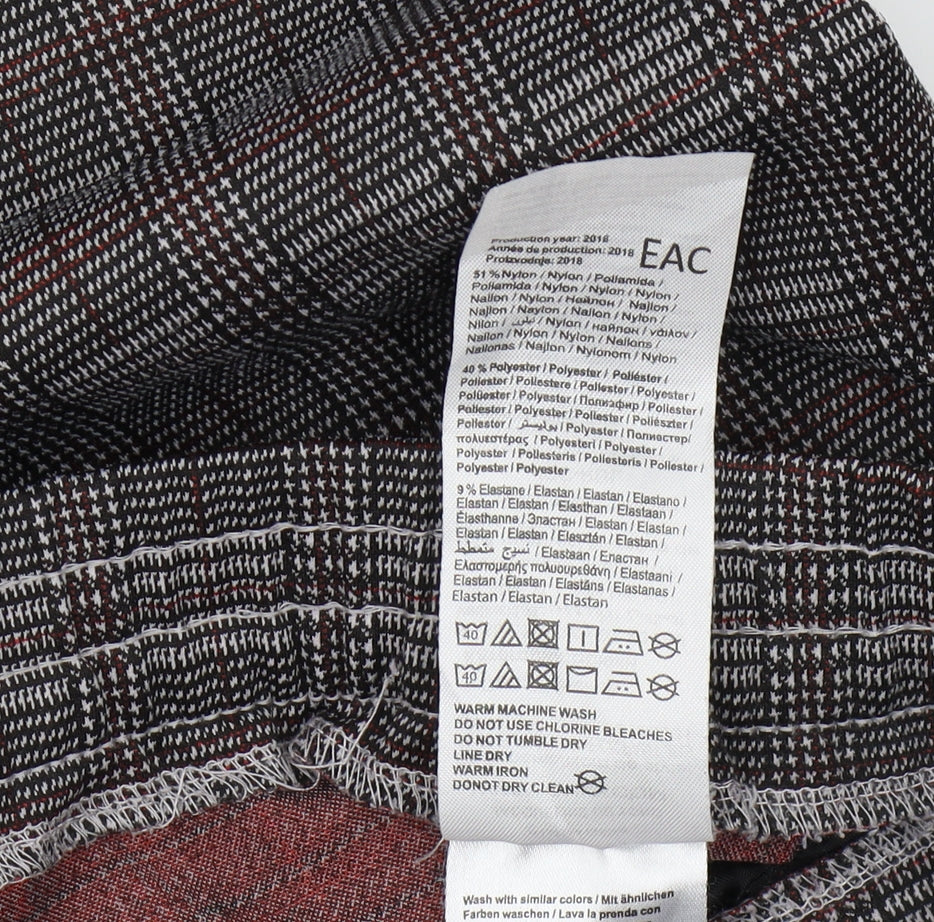 Jacqueline de Yong Women's Black Checked Trousers XL