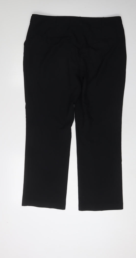 Womens UK Size 16 Dorothy Perkins Regular Fit Dress Pants Black Trousers