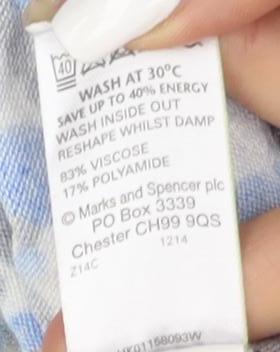 Womens UK Size 10 Marks and Spencer Blue T-Shirt